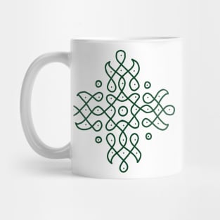 Dot Kolam, Green transparent Kolam, Muggu, rangoli Mug